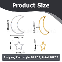 40Pcs 4 Styles 304 Stainless Steel Linking Rings&nbsp;STAS-HS0001-07