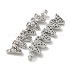 Mother's Day Brass Micro Pave Cubic Zirconia Pendants&nbsp;KK-K378-11P