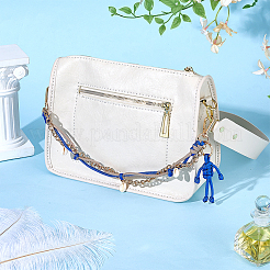 1Pc Zinc Alloy Chain & Natural Cowrie Shell & Human Imitation Leather Braided Cord Bag Decorative Chains&nbsp;FIND-PH0059-81