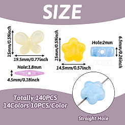 140Pcs 14 Styles Acrylic Resin Beads&nbsp;OACR-TA0001-28