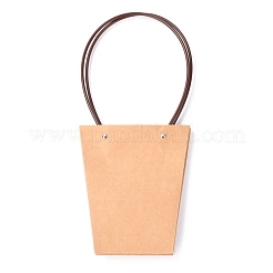 Trapezoid Kraft Paper Gift Bags with Plastic Haddles&nbsp;CARB-P007-A04-A