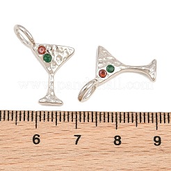 304 Stainless Steel Micro Pave Cubic Zirconia Pendants&nbsp;CU-CBAAD99-02P-B
