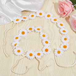 2Pcs Cloth Small Sunflowe Wreath Headband&nbsp;OHAR-CP0001-20B