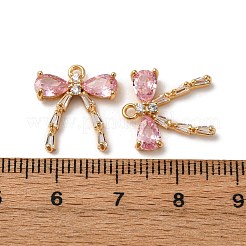 Brass Micro Pave Cubic Zirconia Pendants&nbsp;KK-Z112-36G-01