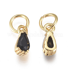 Brass Micro Pave Cubic Zirconia Charms&nbsp;ZIRC-F111-04G-05