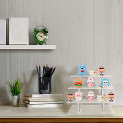 3-Tier Transparent Acrylic Minifigure Display Risers&nbsp;ODIS-WH0002-49