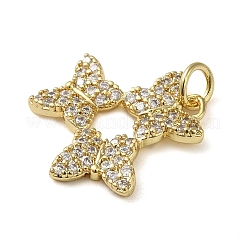 Brass Micro Pave Clear Cubic Zirconia Pendants&nbsp;KK-U005-01O-G