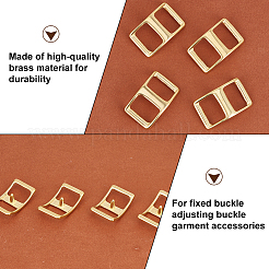 4Pcs Brass Tri-Glide Adjuster Buckles Clasps&nbsp;FIND-OC0003-47