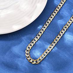 6MM 304 Stainless Steel Cuban Link Chain Necklaces for Women&nbsp;NJEW-G177-01GP
