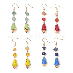 4 Pairs Brass Mushroom Dangle Earrings&nbsp;EJEW-TA00689
