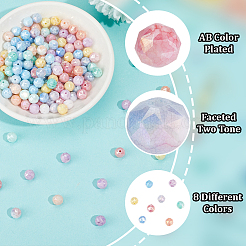 200Pcs 8 Colors Anti-Tarnish Electroplate Glass Beads&nbsp;GLAA-PA0001-58