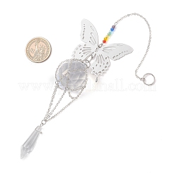 Butterfly 201 Stainless Steel Connector Charms and Glass Suncatchers&nbsp;HJEW-JM04736-02