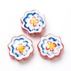 Handmade Porcelain Flower Beads Strands&nbsp;PORC-G006-14D