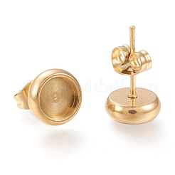 Ion Plating(IP) 304 Stainless Steel Stud Earring Settings&nbsp;STAS-I162-02B-G