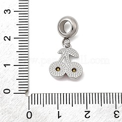 304 Stainless Steel Hyacinth Rhinestone Fruit European Dangle Charms&nbsp;STAS-D153-24P