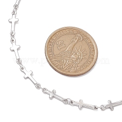304 Stainless Steel Cross Link Chain Necklaces for Women&nbsp;NJEW-JN05118-02