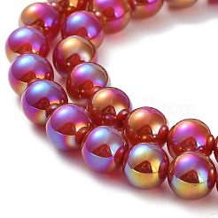Electroplated Natural Red Agate Beads Strands&nbsp;G-Z038-B04-02AB