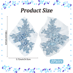 Flower Shape Polyester Embroidery Sew on Flower Appliques&nbsp;DIY-WH20032-60B