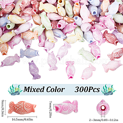 300Pcs Craft Style Acrylic Beads&nbsp;MACR-SC0001-72