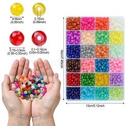 1200Pcs 24 Colors Baking Paint Imitation Jade Glass Round Bead Sets&nbsp;DGLA-YW0001-27