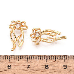 Brass Pave Clear Cubic Zirconia Pendants&nbsp;KK-T074-100B-G
