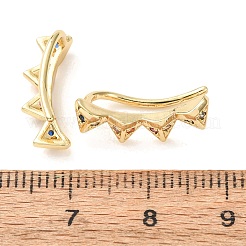 Brass Pave Cubic Zirconia Stud Crawler Earrings&nbsp;KK-CBAA351-10G
