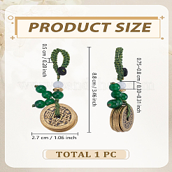 1Pc Brass with Polyester and ABS Plastic Imitation Pearl Decorations&nbsp;HJEW-LP0002-72C