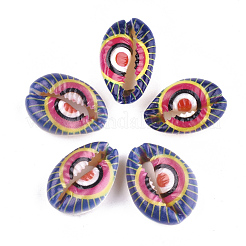 Printed Natural Cowrie Shell Beads&nbsp;X-SSHEL-T007-15