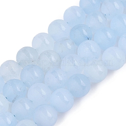 Frosted Natural White Jade Beads Strands&nbsp;G-T138-10mm-209C