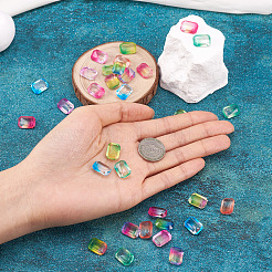 45pcs 9 styles Gradient Color Transparent Resin Cabochons&nbsp;RESI-TA0003-11
