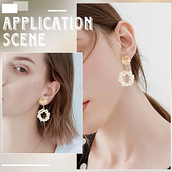 14Pcs Brass with Glass Stud Earring Findings&nbsp;KK-BBC0020-89