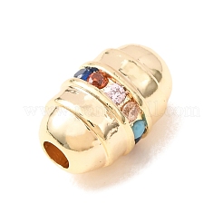 Brass Micro Pave Colorful Cubic Zirconia Beads&nbsp;CU-CBADFF4-03G