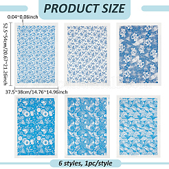 6Pcs 6 Styles Paper Ceramic Decals&nbsp;DIY-BC0015-29