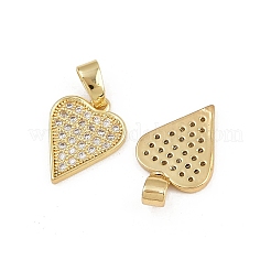 Brass Micro Pave Clear Cubic Zirconia Pendants&nbsp;ZIRC-I367-13G-10