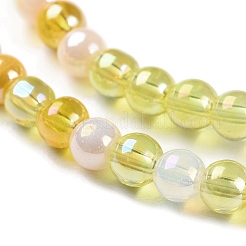 Transperant Electroplate Glass Beads Strands&nbsp;GLAA-P056-4mm-B01