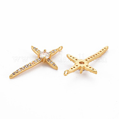 Brass Clear Cubic Zirconia Pendants&nbsp;KK-N233-106-NF