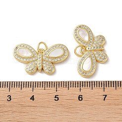 Brass Micro Pave Clear Cubic Zirconia Pendants&nbsp;KK-B083-37A-G