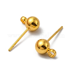 Brass Ball Post Ear Studs&nbsp;KK-YW0001-11G
