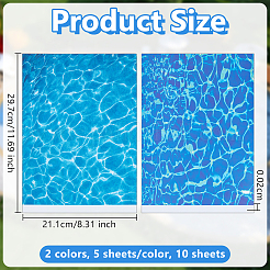10 Sheets 2 Colors Coated Paper Water Ripple Stickers&nbsp;DIY-OC0013-91