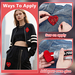 3Pcs 3 Styles Resin with Rhinestone Embroider Thread Iron on/Sew On Patches&nbsp;PATC-FG0003-33