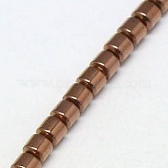 Electroplate Non-magnetic Synthetic Hematite Beads Strands&nbsp;X-G-J163-3x3mm-01