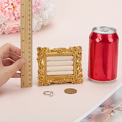 Vintage Resin with Cloth Ring Display Gold Photo Frame Stands&nbsp;RDIS-WH0016-19B