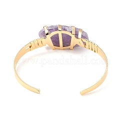 Natural Amethyst Horse Eye Beaded Cuff Bangle&nbsp;G-D458-01G-04-RS