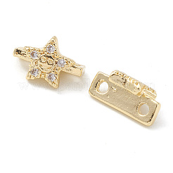 Rack Plating Brass Pave Cubic Zirconia Slide Charms&nbsp;KK-G464-02LG