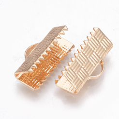 Brass Ribbon Crimp Ends&nbsp;KK-Q747-10E-G