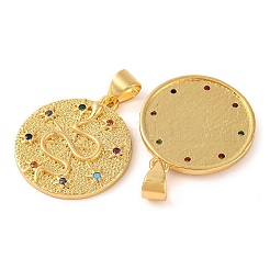 Rack Plating Brass Micro Pave Cubic Zirconia Pendants&nbsp;KK-H486-07G