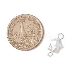 3Pcs 3 Styles Natural Keshi Pearl Connector Charms&nbsp;PALLOY-JF04241