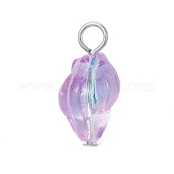 Transparent Spray Paint Glass Pendants&nbsp;PALLOY-JF03689-02