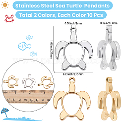 20Pcs 2 Colors Stainless Steel Pendants&nbsp;STAS-SC0021-04