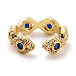 Evil Eye Cubic Zirconia Cuff Ring&nbsp;RJEW-E170-08G